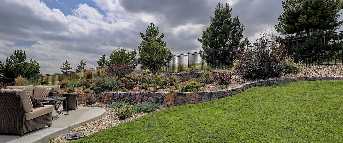 A xeriscaping project with a large lawn